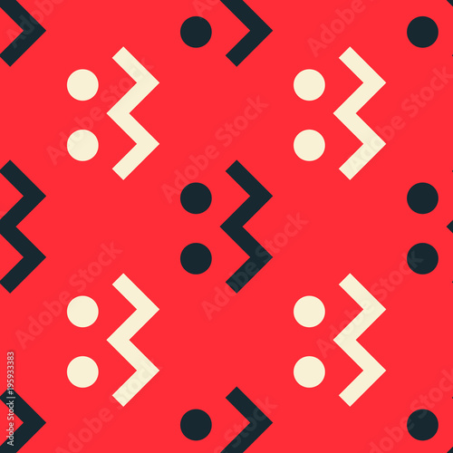 Creature running seamless pattern. Strict line geometric pattern for your design.