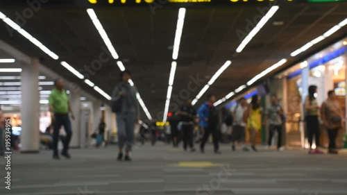 Wallpaper Mural Out of focus people walking in airport terminal. Torontodigital.ca