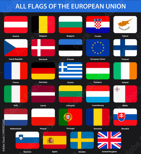 All flags of the countries of the European Union. Flat style. Free Download All flags of the countries of the European Union. Flat style. - GFXLoad
