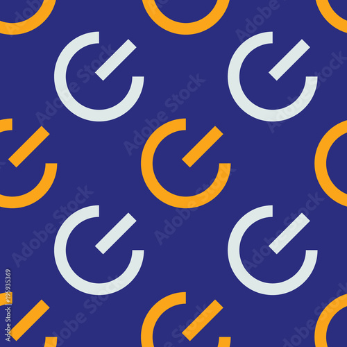 System power on seamless pattern. Strict line geometric pattern for your design.