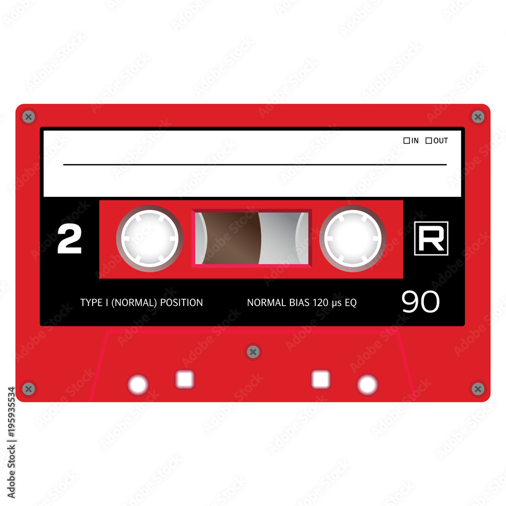 Fototapeta premium Vintage audio cassette tape, realistically looking design.