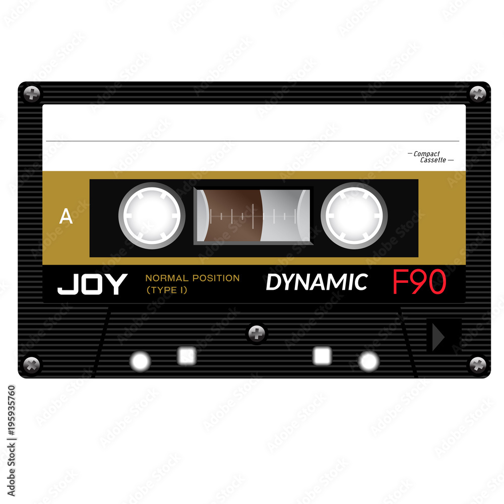 Fototapeta premium Old fashion cassette tape design, retro technology illustration.