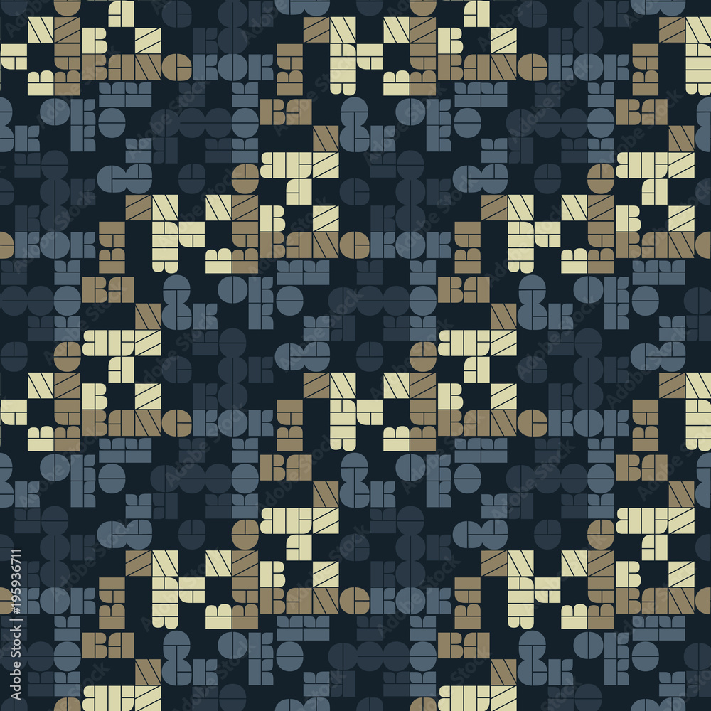 Fototapeta premium Bangkok seamless pattern. Autentic artistic design for background.