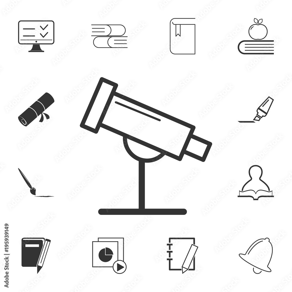 Fototapeta premium Line Telescope icon. Detailed set of education element icons. Premium quality graphic design. One of the collection icons for websites, web design, mobile app