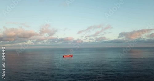 Aerial view of an offshore oil installation