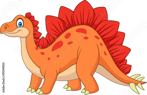 Cartoon happy stegosaurus 