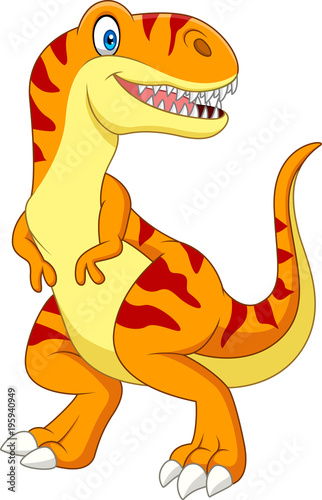 Cartoon tyrannosaurus isolated on white background