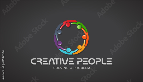 Creative People Together Brainstorming. Vector Design
