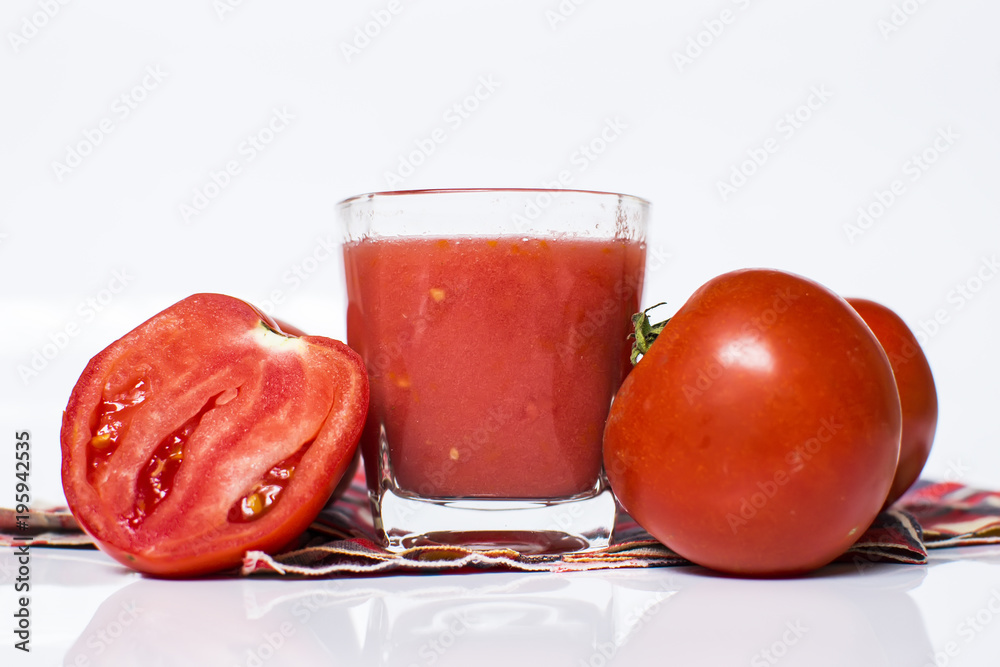 Fresh tomato juice isolated on white background Fresh tomato juice isolated on white background
