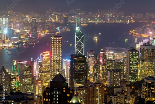 Photography Hong Kong tower on sundown bird eye view from kowloon at victoria peak tower the