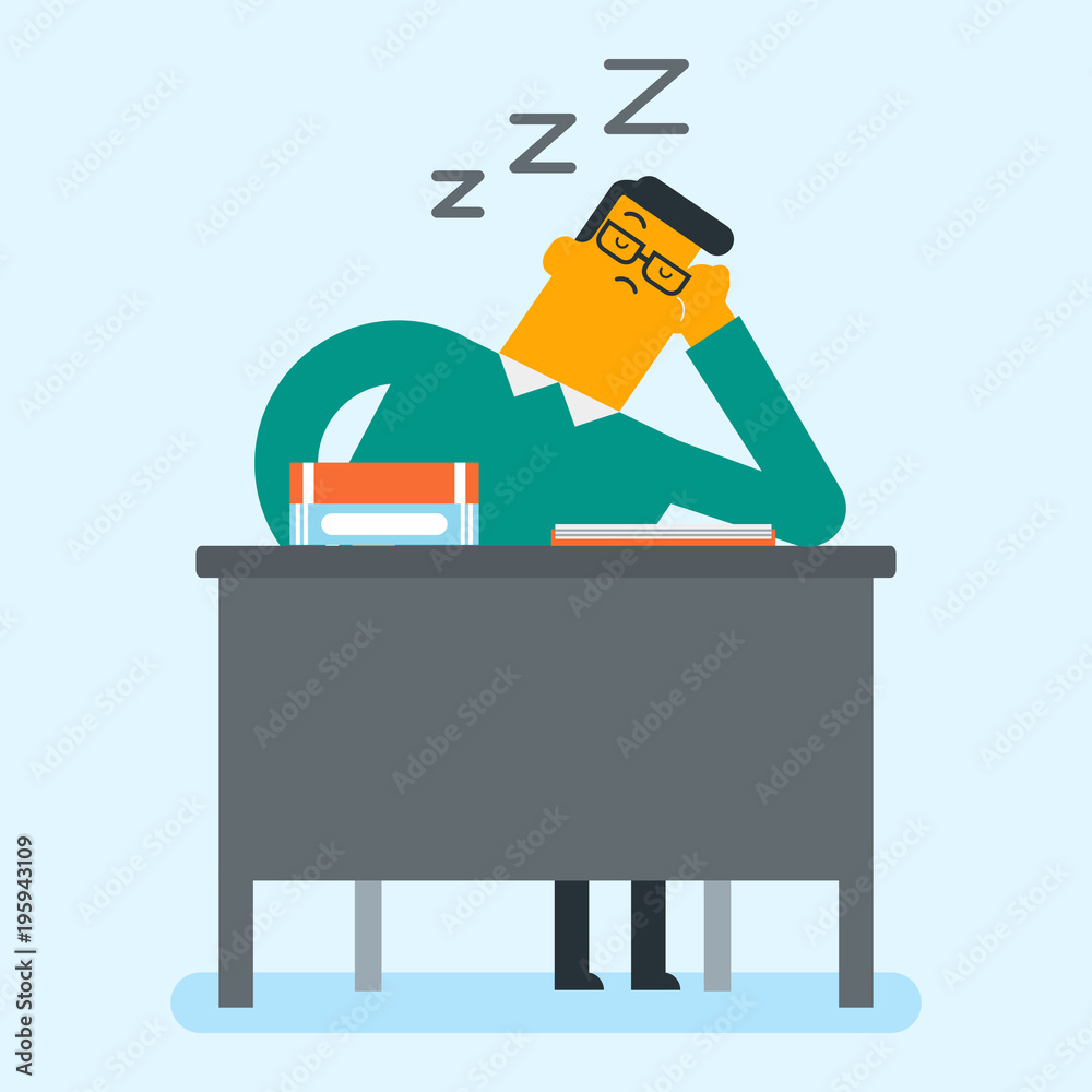 Sleepy Student Cartoon