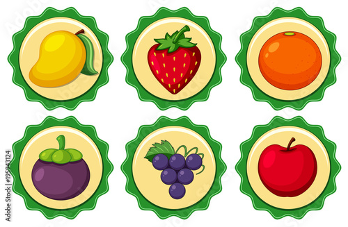 Logo design with fresh fruits