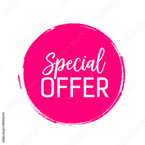 Special Offer Lettering in Pink Circle