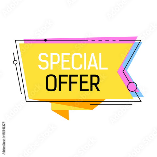 Special Offer Lettering on Yellow Ribbon
