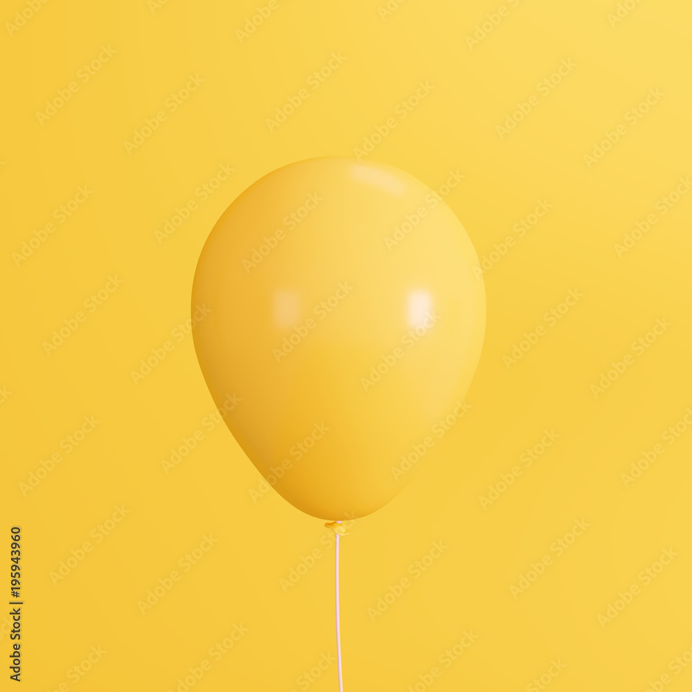 Yellow concept balloon. minimal style - obrazy, fototapety, plakaty 