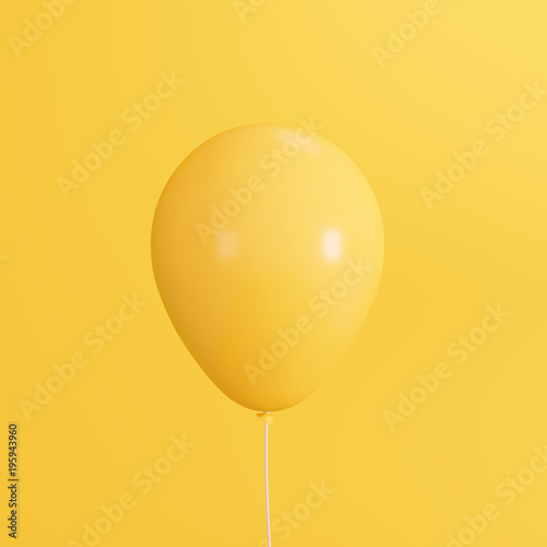 Yellow concept balloon. minimal style