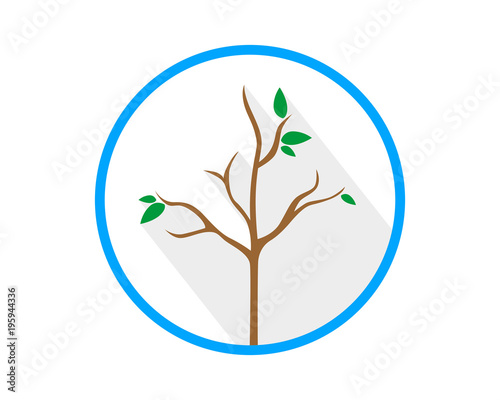 circle dead tree leafless plant fall image vector icon