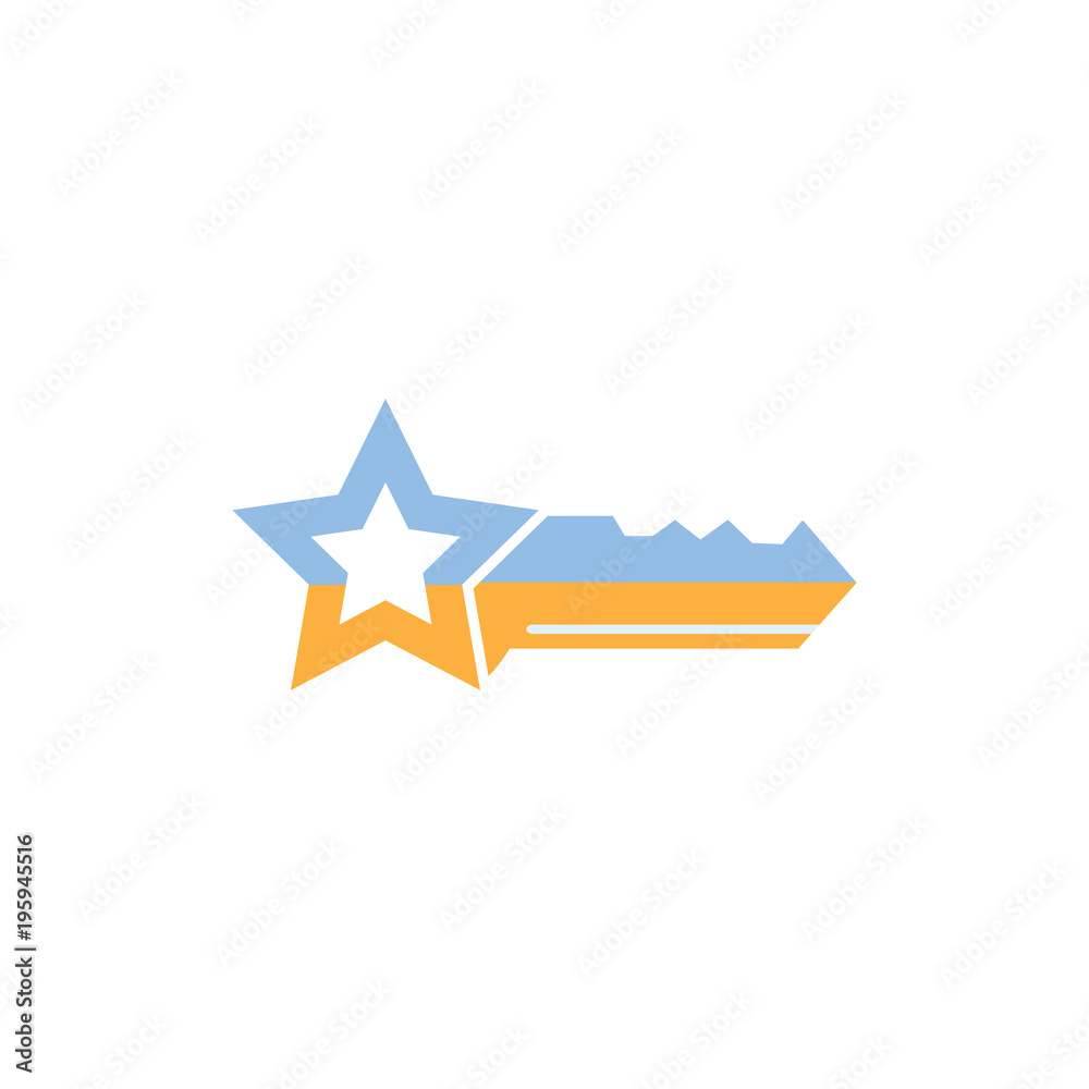 Fototapeta premium Star Key Logo Icon Design