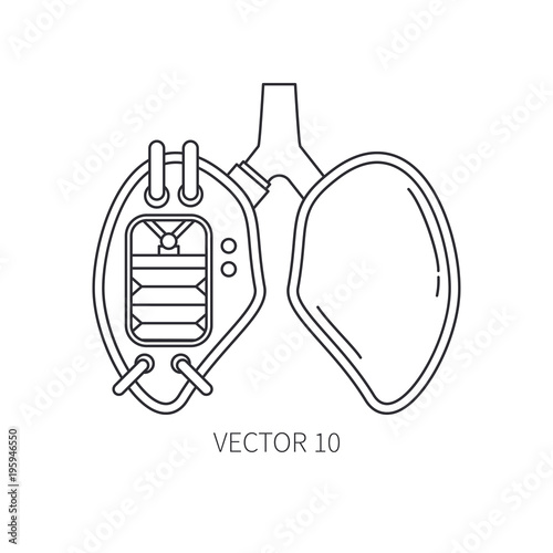 Bionic lungs and trachea prosthesis line icon. Bionic prosthesis. Biotechnology futuristic medicine. Future technology. Medical artificial mechanical robot implant sign and symbol. Transplantation.