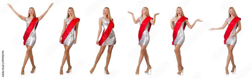 Beauty contest winner isolated on the white Beauty contest winner isolated on the white