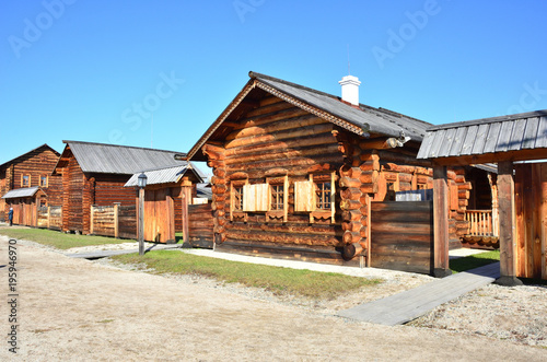 Wooden architecture. Old Russian village. Wooden houses. Russia. Siberia © Beyger