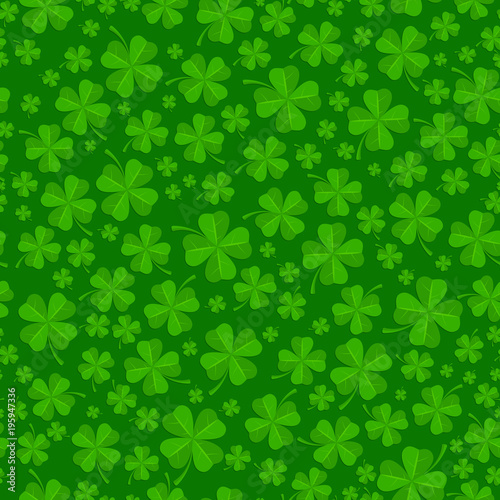 Saint Patricks day background with lucky clover leaves
