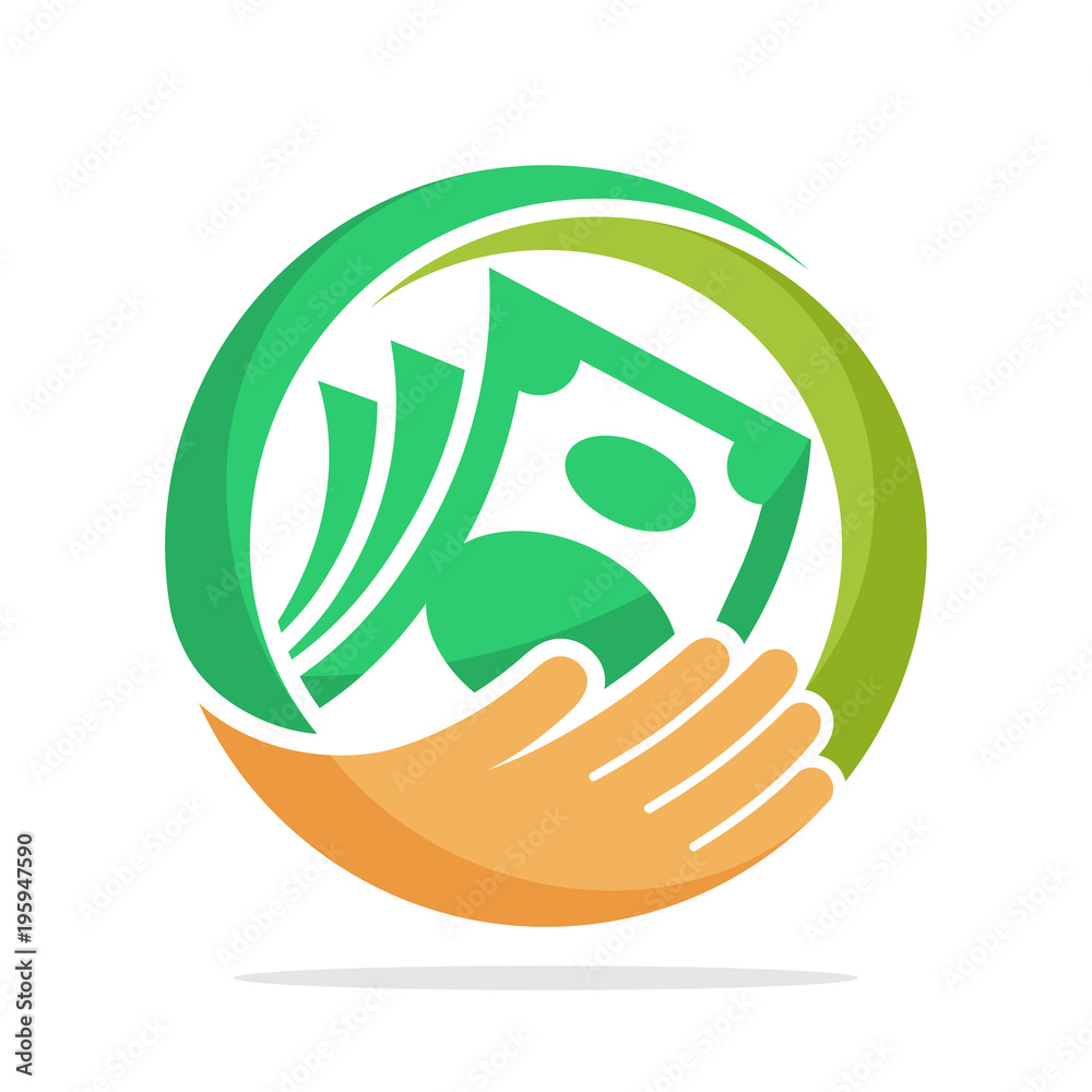 icon logo for fundraising, business loan money, save money, and other  financial management Stock Vector | Adobe Stock