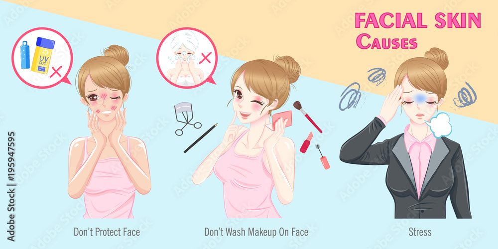 woman with facial skin causes woman with facial skin causes
