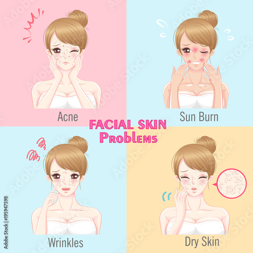 woman with facial skin problems