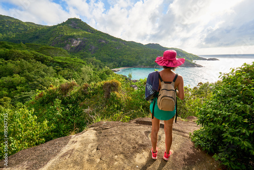 Anse major trail, hiking on nature trail of Mahe, Seychelles