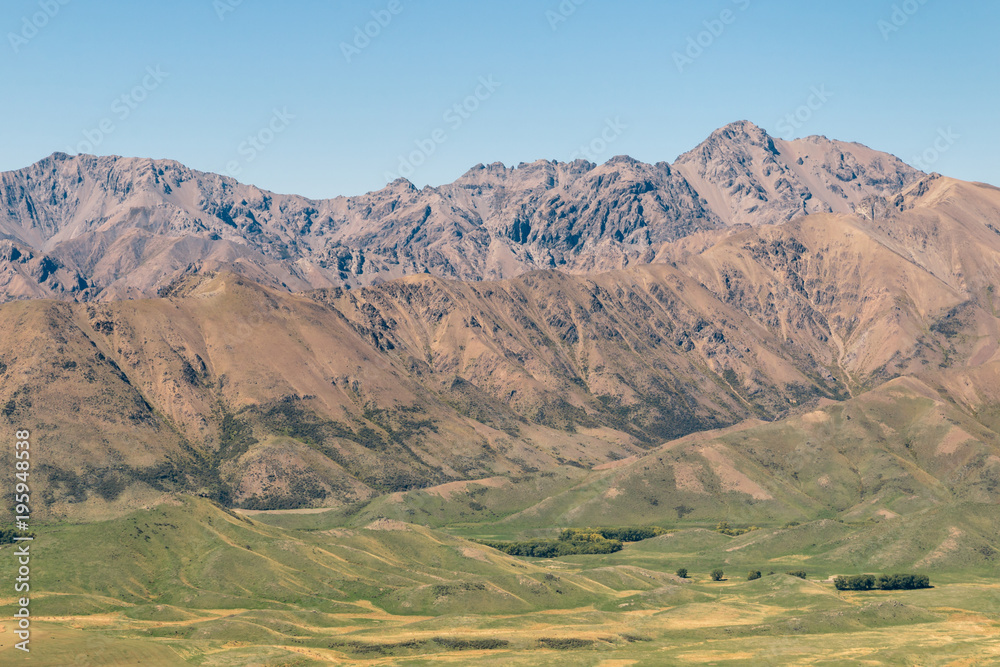 Fototapeta premium Awatere valley with Inner Kaikoura Ranges from Molesworth Station in New Zealand
