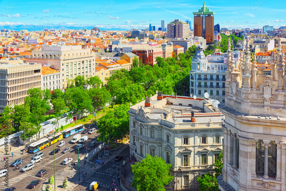 Φωτογραφία Panoramic view from above on the capital of Spain- the city of Madrid