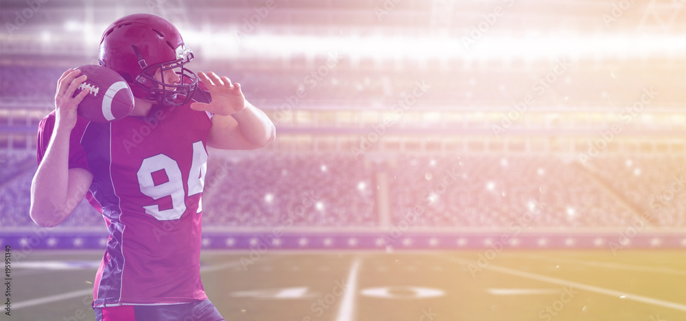 Εκτύπωση καμβά american football player throwing ball
