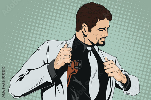 Confident cool man with gun.
