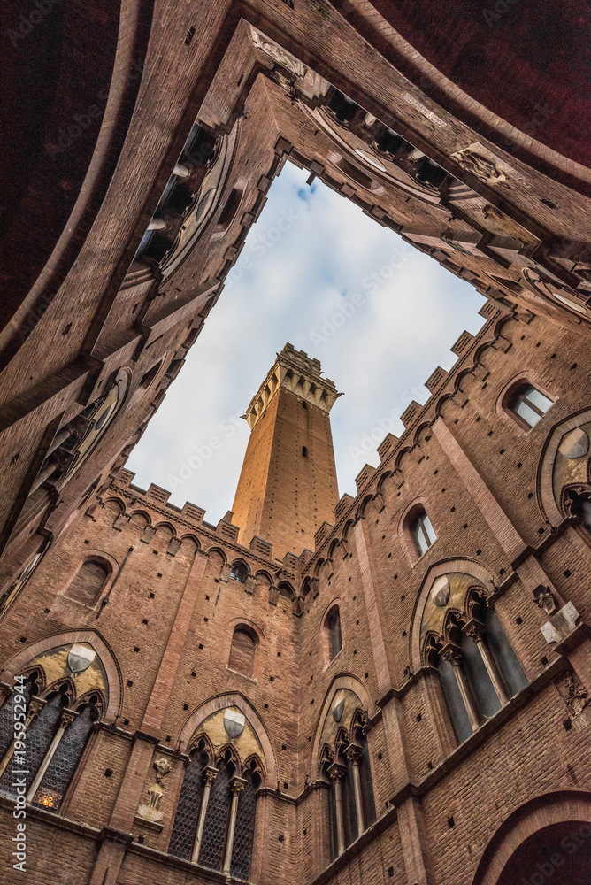 Siena (Italy) - The wonderful historic center of the famous city in Tuscany region, central italy, declared by UNESCO a World Heritage Site.