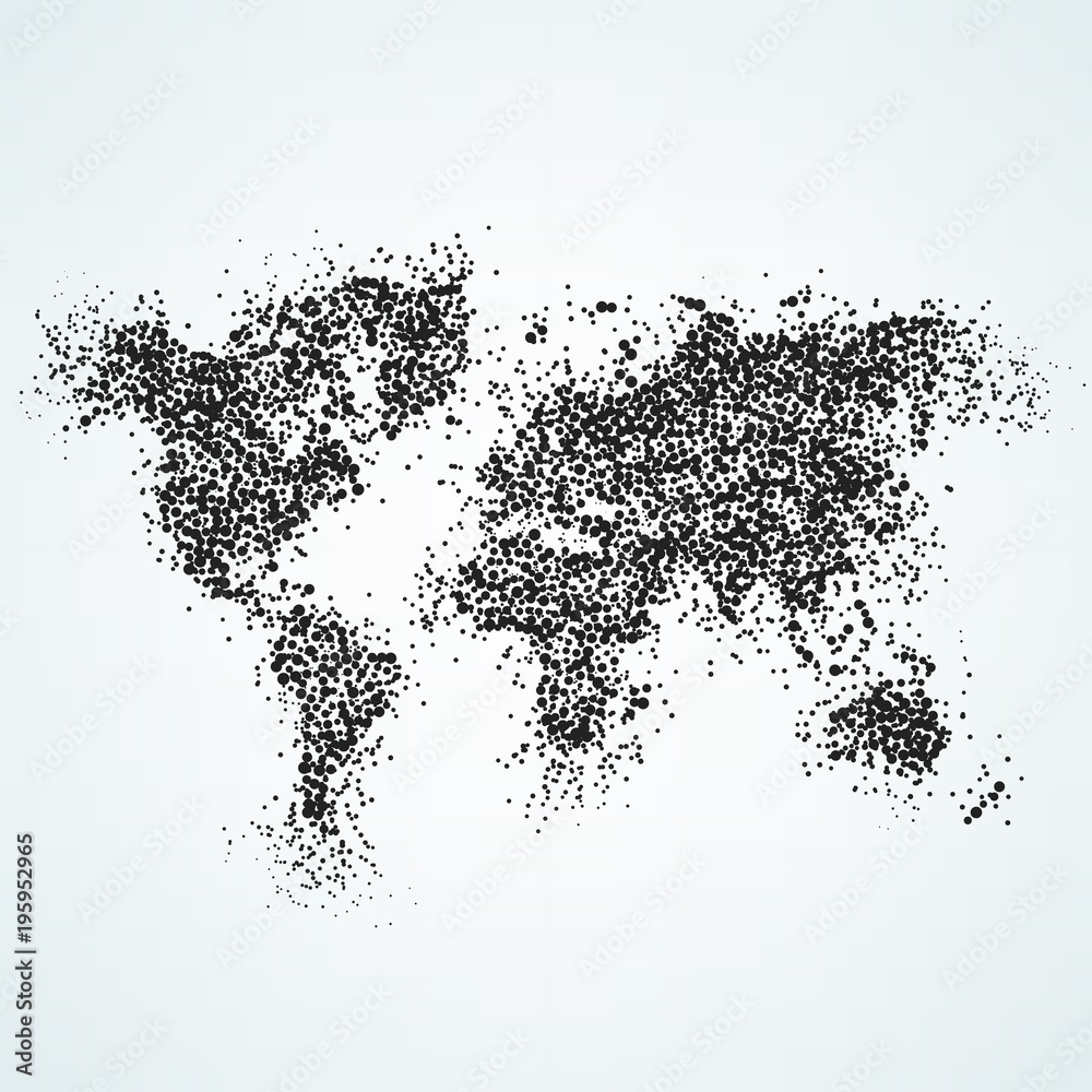 Fototapeta premium Dotted world map. The concept illustration of globe