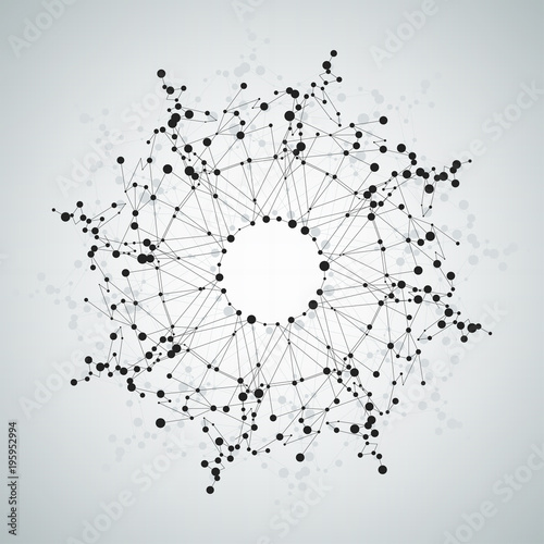 Wireframe mesh polygonal element, abstract technology illustration