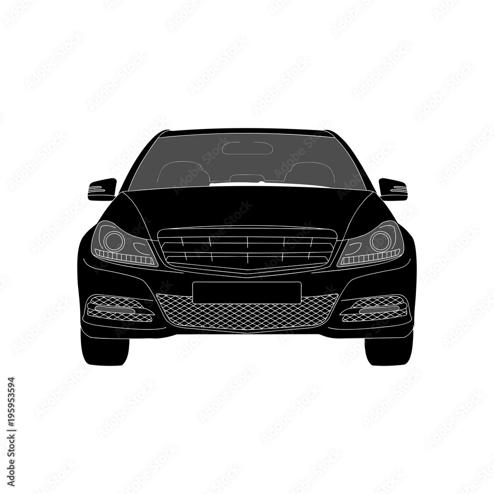 Car icon. Vector Illustration. Black color