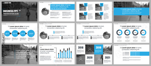 Business presentation slides templates from infographic elements. Can be used for presentation, flyer and leaflet, brochure, corporate report, marketing, advertising, annual report, banner, booklet.