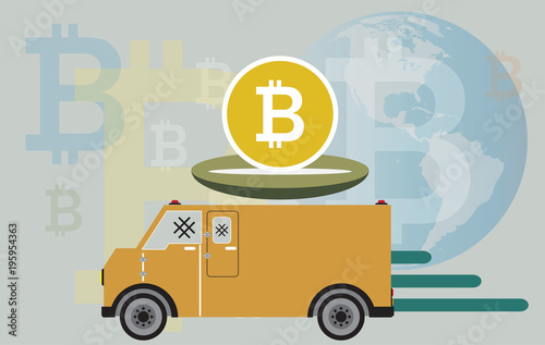 Bitcoins Money delivery Van