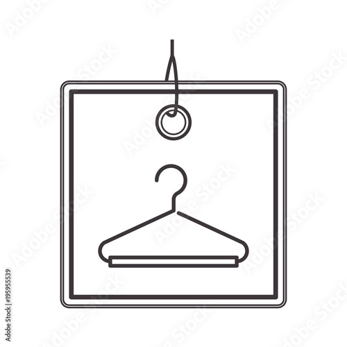 commercial hangtag with wire clothes hook vector illustration design