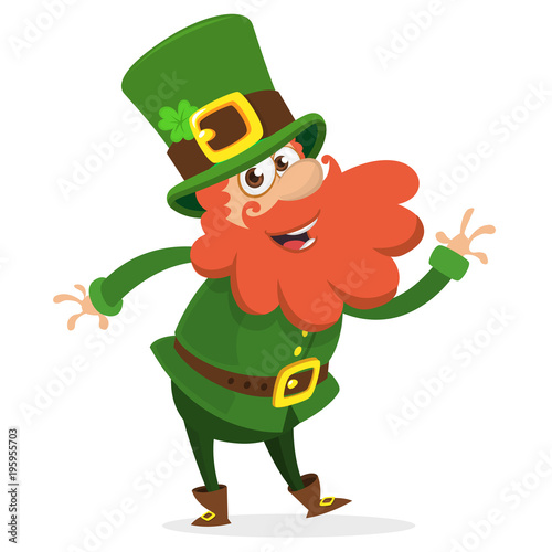 Dancing Leprechaun catoon. Vector illustration
