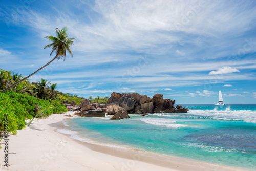 Anse Coco beach  La Didue island  Seychelles.