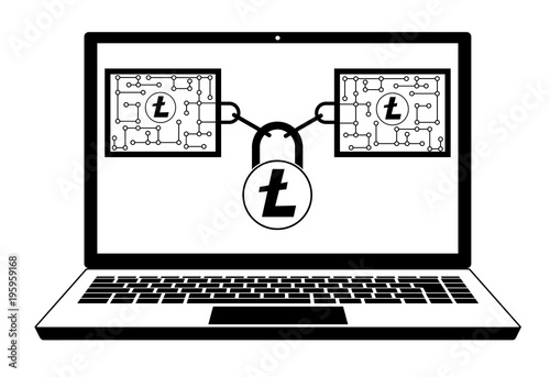litecoin block chain technology in the laptop