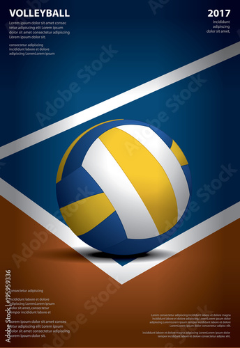 Volleyball Tournament Poster Template Design Vector Illustration