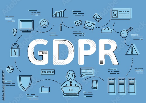 GDPR concept, vector illustration. General Data Protection Regulation. The protection of personal data.