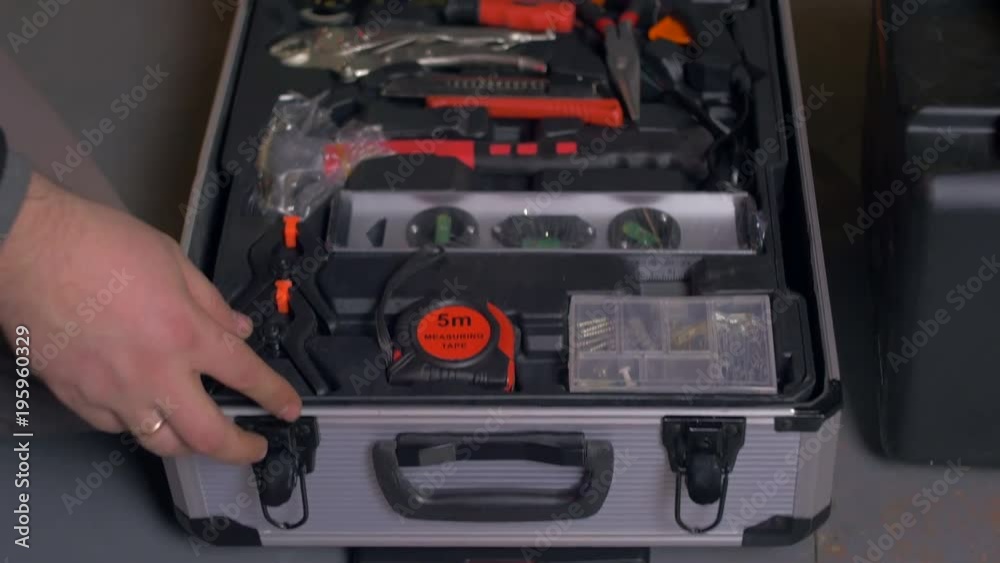 Opening a box with tools Opening a box with tools