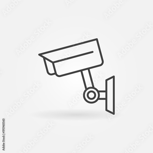 Closed-circuit television camera icon in thin line style