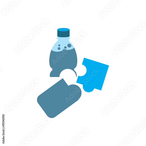 Puzzle Bootle Logo Icon Design