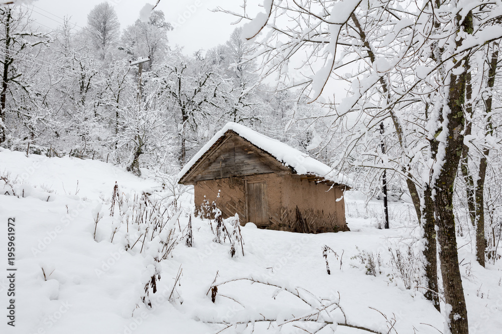 Naklejka premium Winter in Talesh, Gilan, Iran
